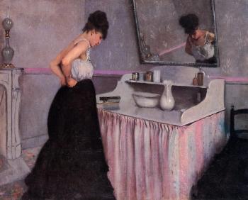 古斯塔夫 卡裡伯特 Woman at a Dressing Table